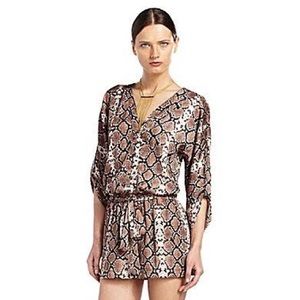 BCBG MaxAzria Snakeskin Print Romper